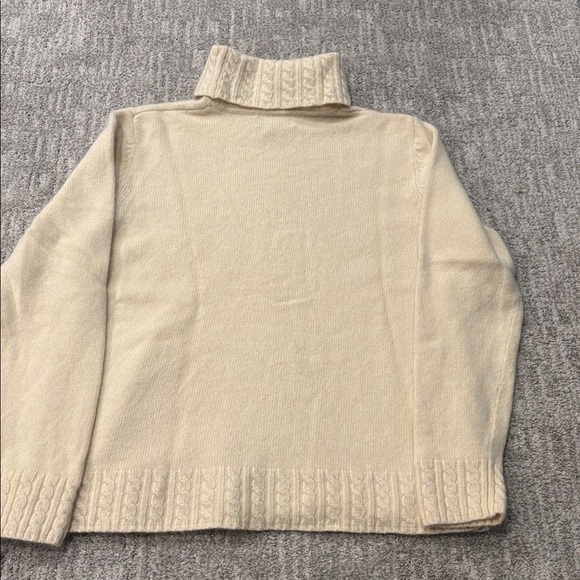Lauren Ralph Lauren Cream Cable Knit Turtleneck Sweater size L - Picture 7 of 9